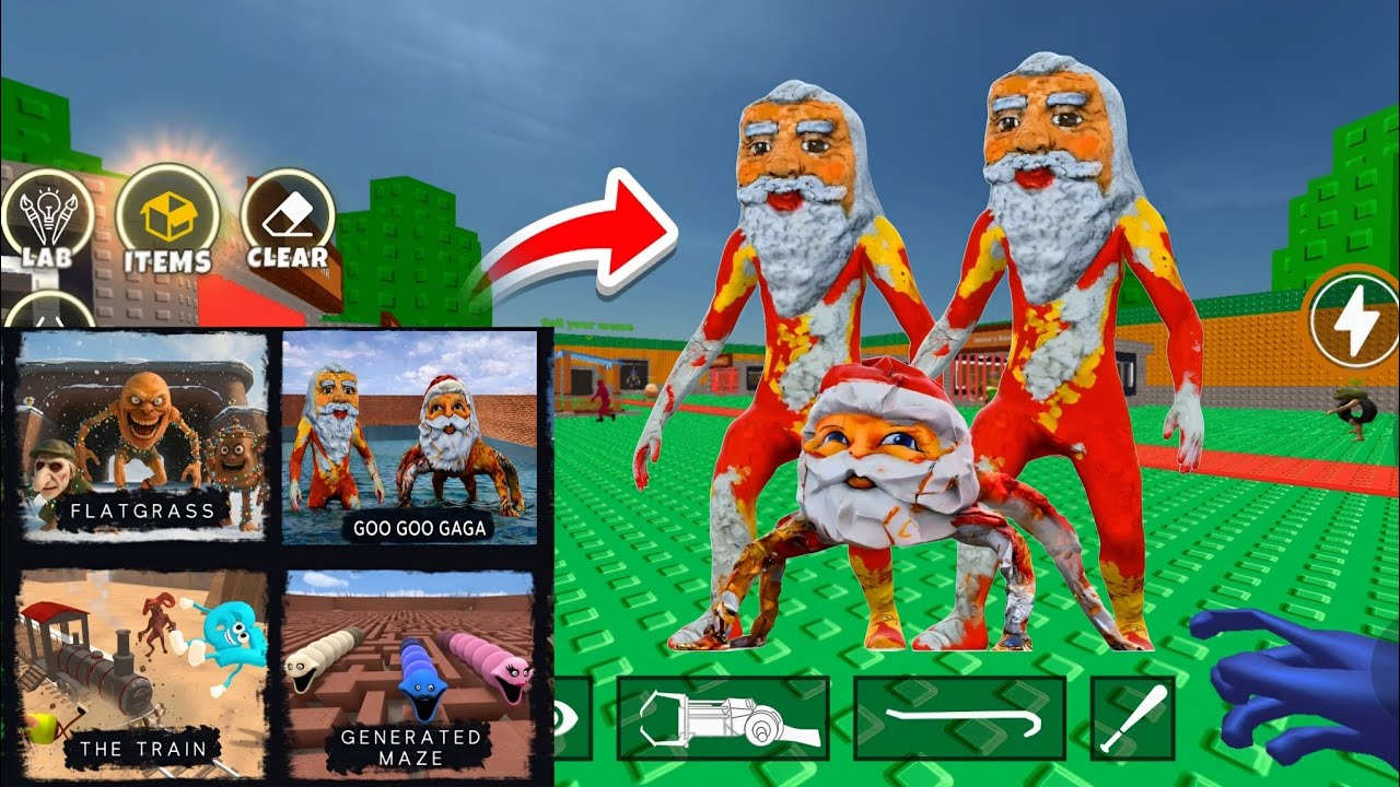 Nextbots in playground mod updated new goo goo gaga meme omnidroid sea monsters 😱 chasing nextbots 🔥