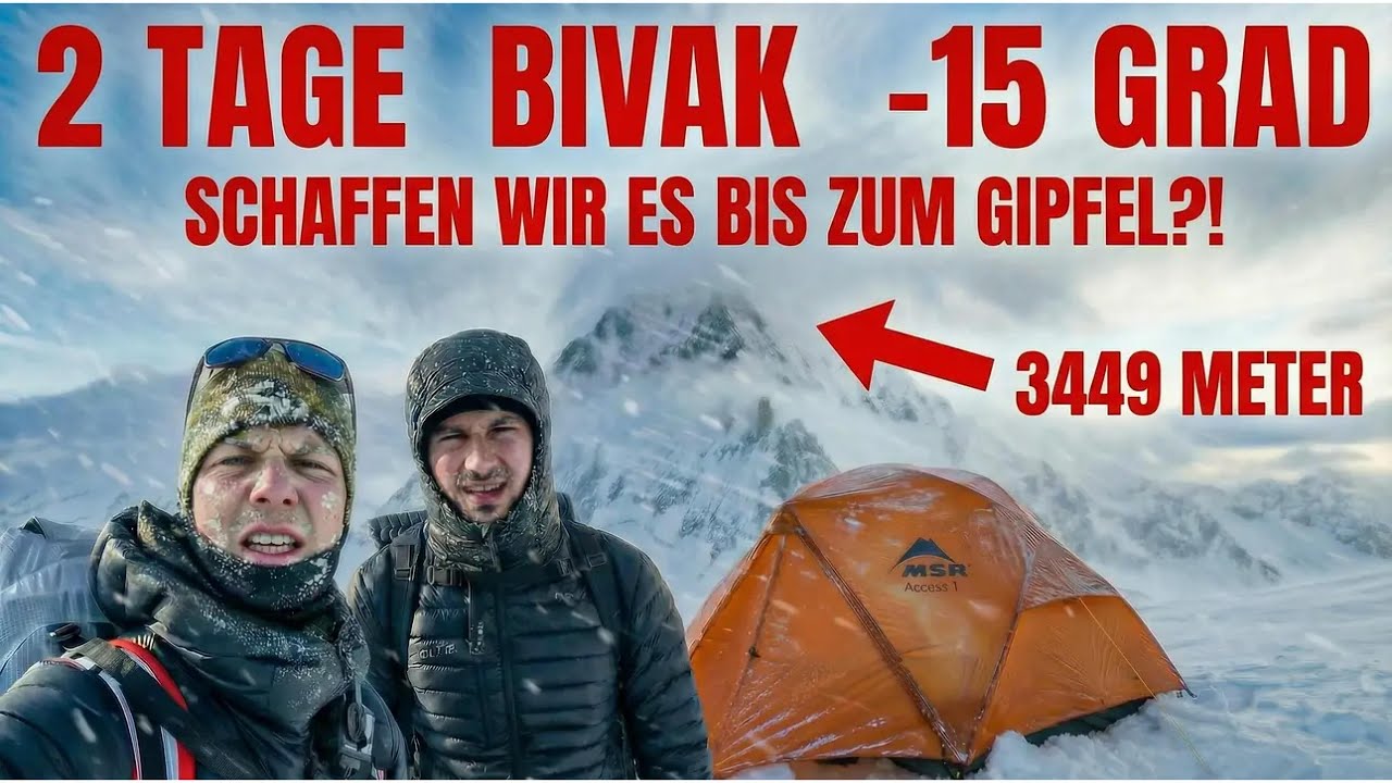 2 Tage Biwak -15 Grad Schaffen wir es bis zum Gipfel?!! Winterbesteigung Rinderhorn