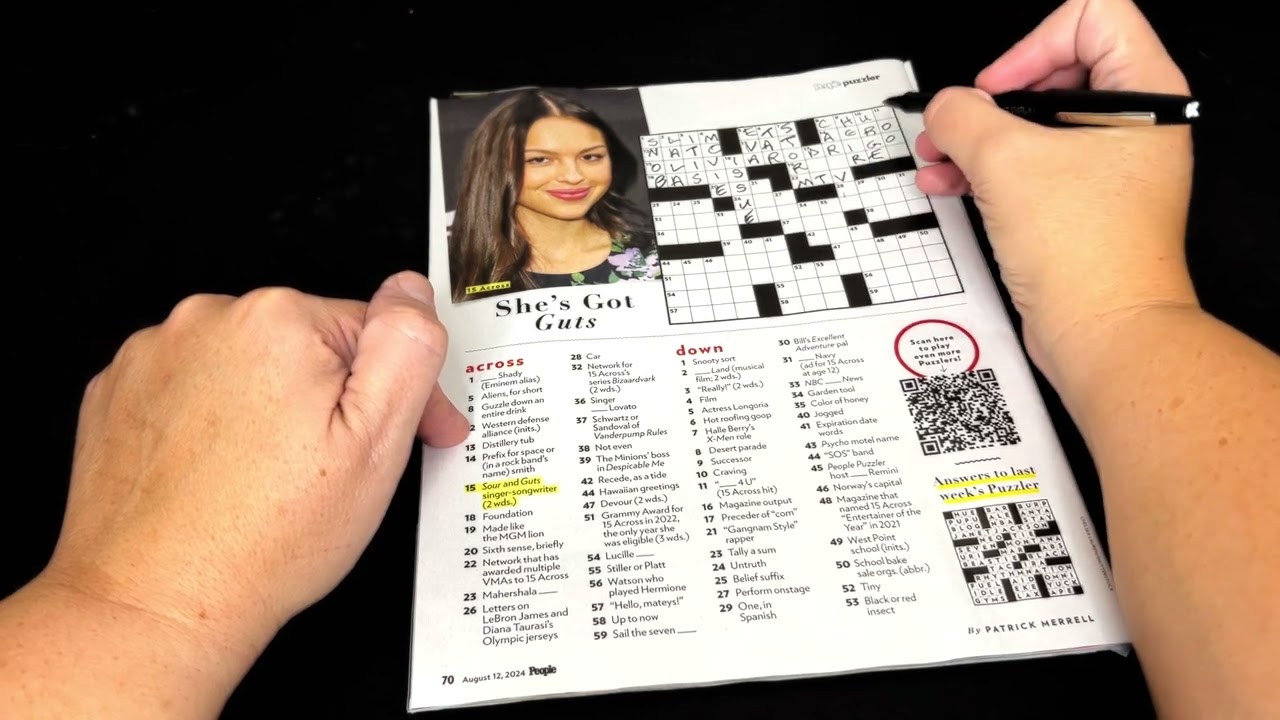 ASMR | Olivia Rodrigo crossword puzzle