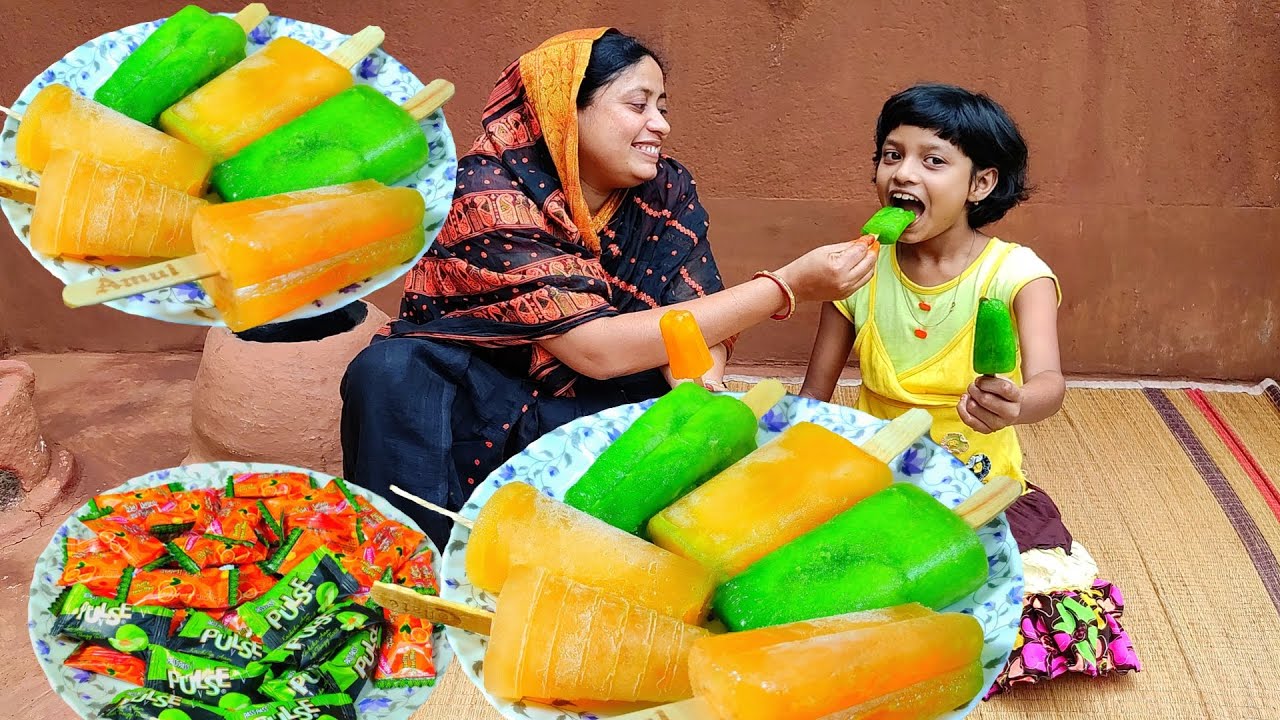 রং দেওয়া আইসক্রিম না খেয়ে গ্রামের দোকানের চকলেট দিয়ে বাড়িতে তৈরি করুন আইসক্রিম ,😲 ice cream