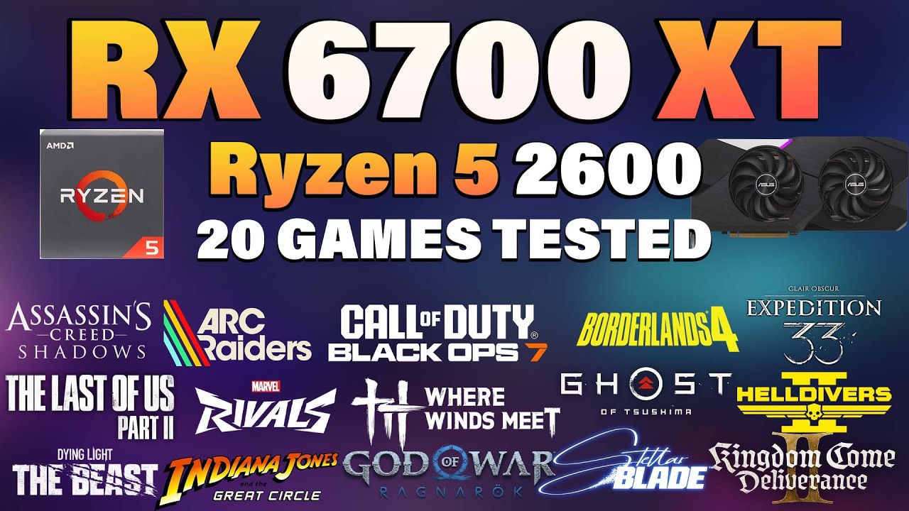 RX 6700 XT + Ryzen 5 2600 | Tested 20 Games in 2026 | RX 6700 XT Gaming Test