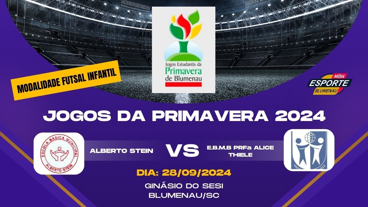 ALBERTO STEIN X PROF&ordf; ALICE THIELE / JOGOS DA PRIMAVERA 2024 / FUTSAL INFANTIL - DIA: 28/09/2024.