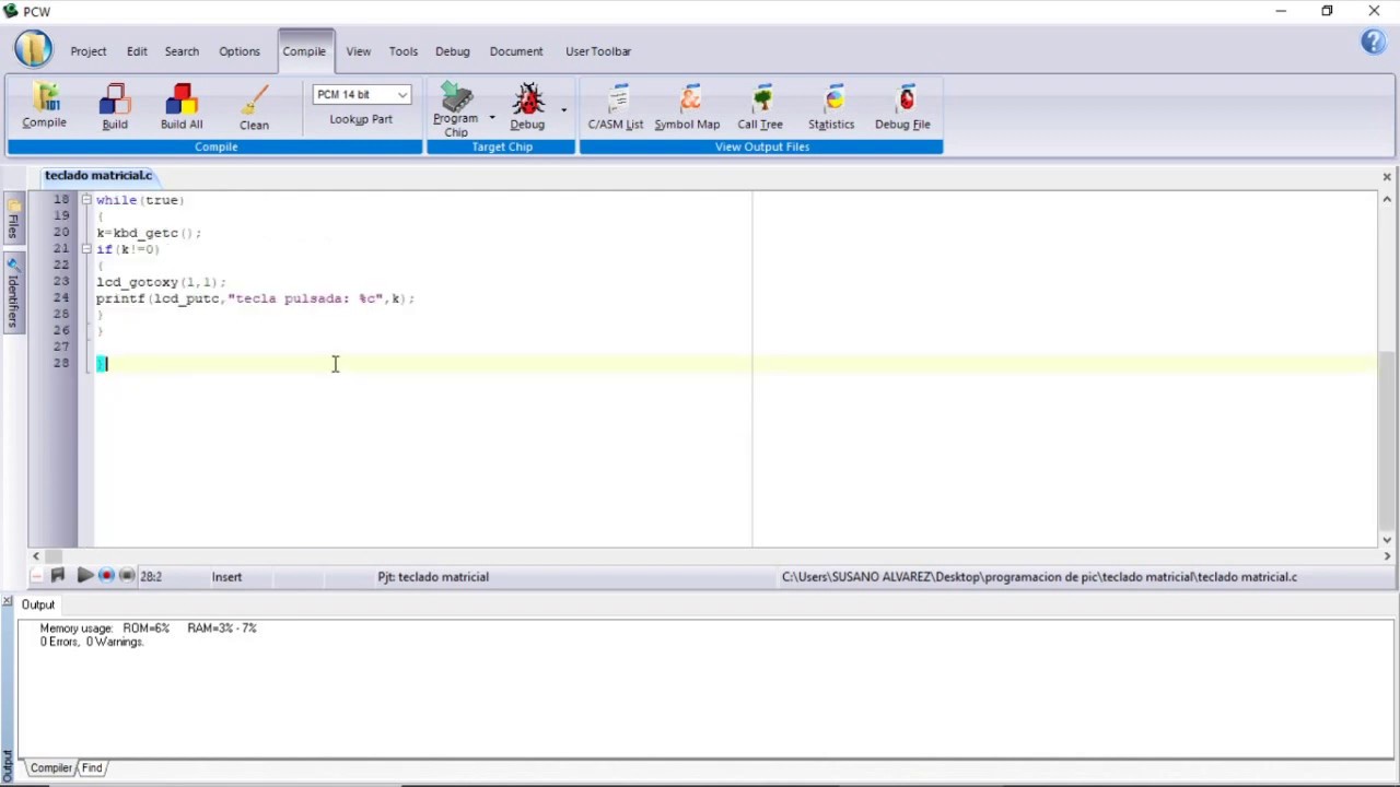 Teclado Matricial 4X4 (PROGRAMACIÓN) ;PICC Compiler; PIC16F877A
