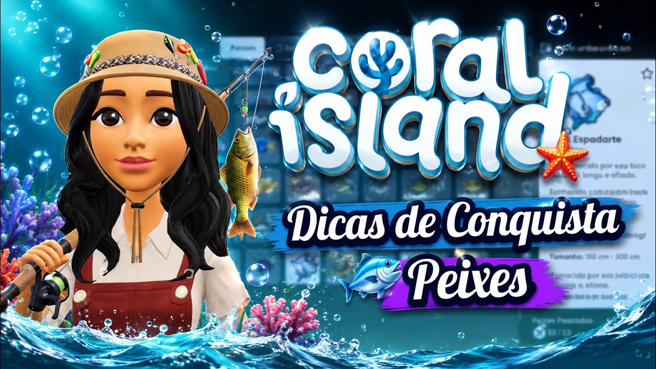 Dicas de Conquista Todos os Peixes Coral Island 