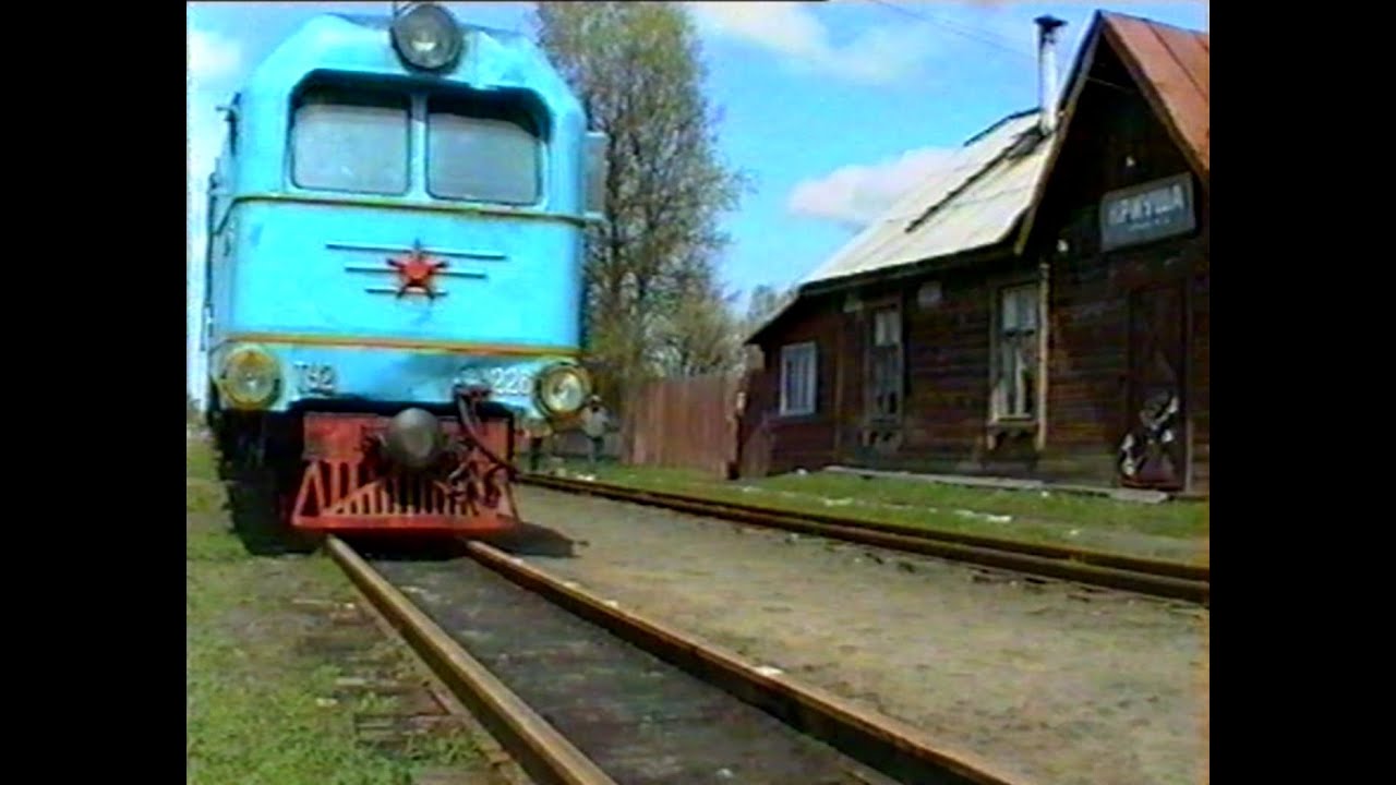 Специальный рейс узкоколейного поезда Тумская - Ласково. Май 1994.