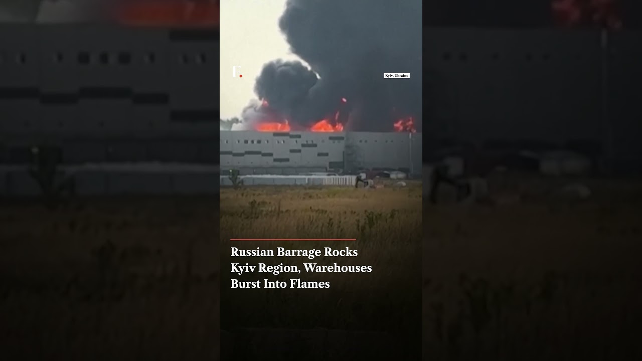 Russian Barrage Rocks Kyiv Region, Warehouses Burst Into Flames | N18G