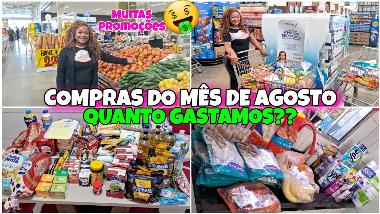 COMPRAS DO MÊS DE AGOSTO 2025 🛒 Para 4 PESSOAS VLOG no ATACADİSTA Quanto GASTAMOS ?