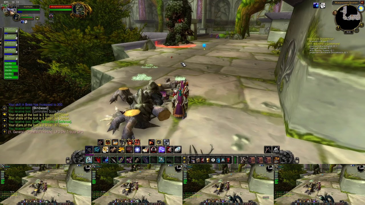 Dire Maul East - Multibox 5 hunters wow classic