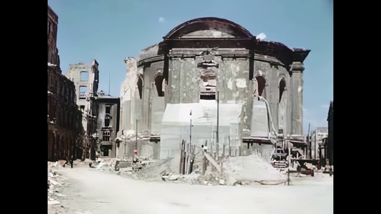 Berlin after WWII in Color, Part-4: War Torn Damage Scene(1945) [Restored & AI enhanced]