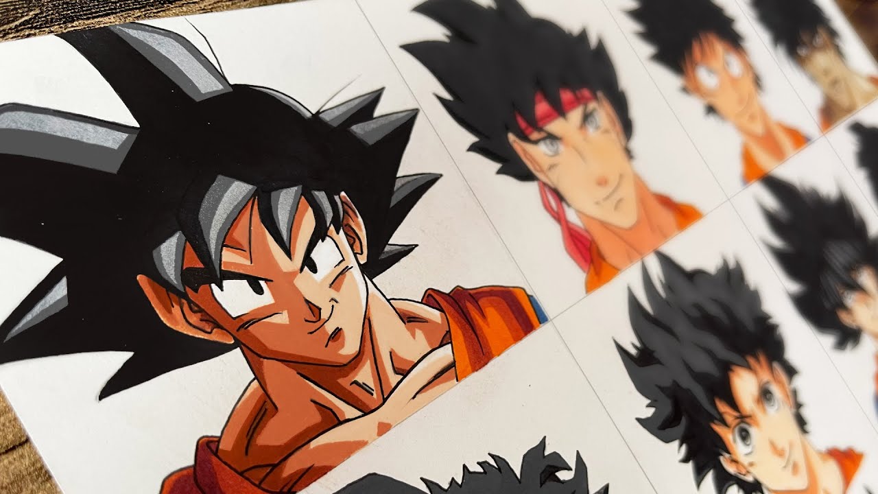 Drawing GOKU in 12 different Styles