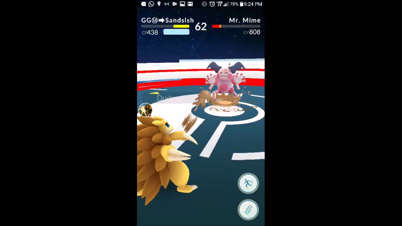 Pokemon GO: Sandslash vs Mr. Mime