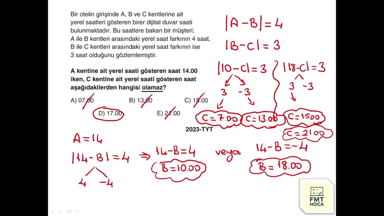 MUTLAK DEĞER ÇIKMIŞ SORU ÇÖZÜMLERİ