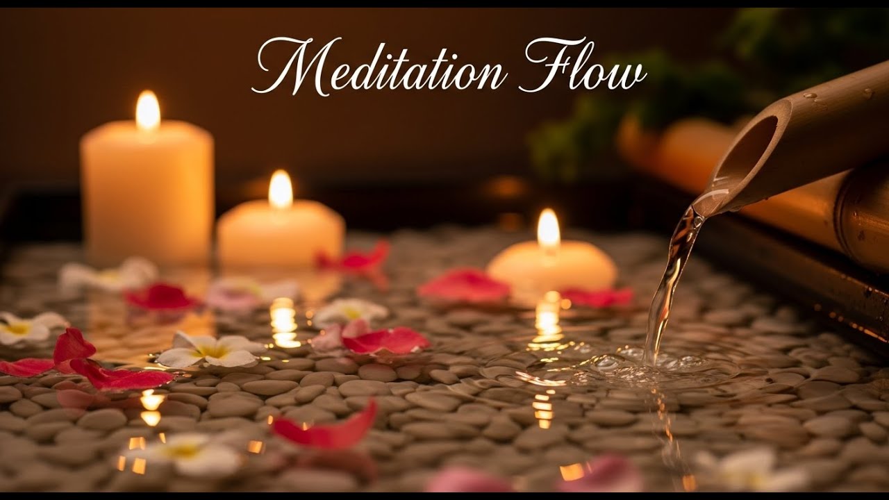 Relaxing Zen Forest Rain Bamboo Fountain and Candle Glow for Deep Sleep Relaxation and Meditation