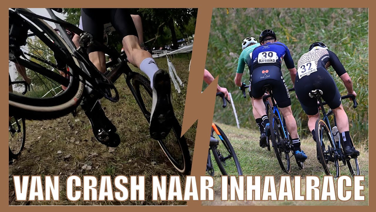 CRASH bij de Start, omgedraaid naar een inhaalrace - Veldrit van Montfoort