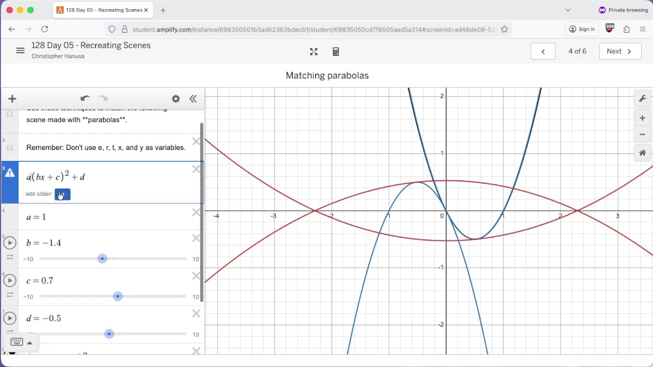 MATH 128 - Desmos Tutorial - Recreating Scenes