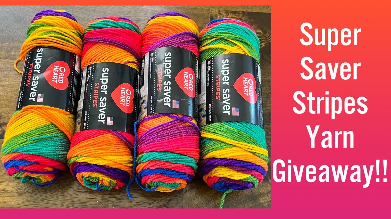 🛑Ended🛑 Red Heart Super Saver Favorite Stripes Yarn Giveaway! #yarn #crochettutorial