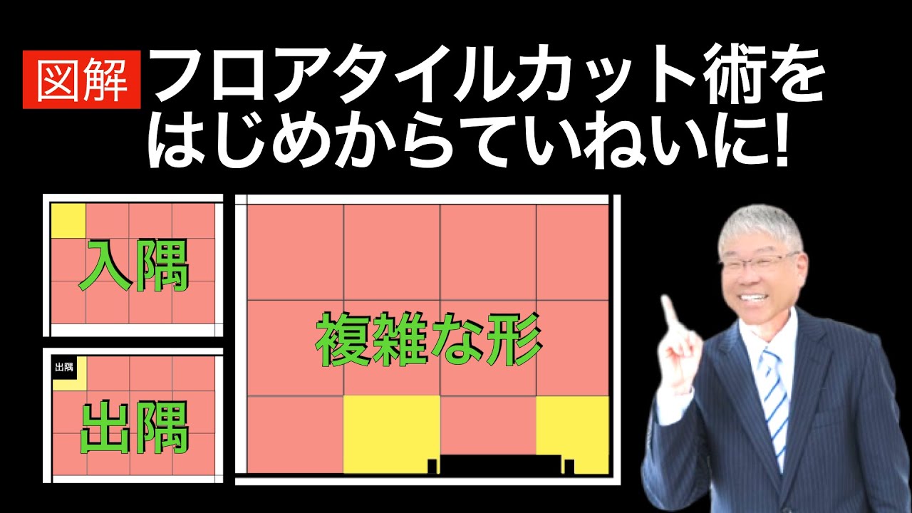 【図解】フロアタイルの基本的なカット方法~入隅・出隅・複雑な形
