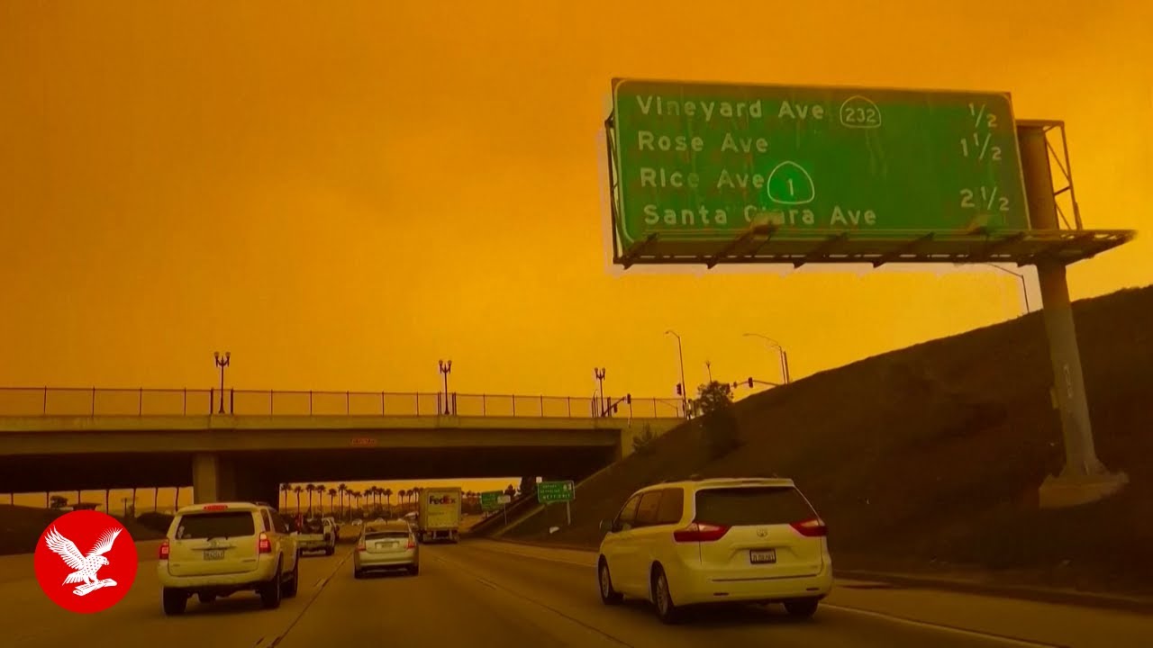 California sky turns apocalyptic orange as Hughes fire threatens LA