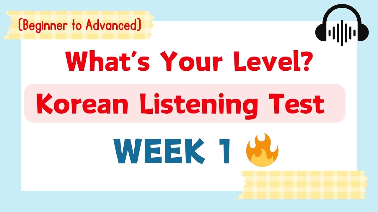 Korean Listening Test - What’s Your Level? | A1 to C2 Placement Test 🇰🇷 (Beginner to Advanced)