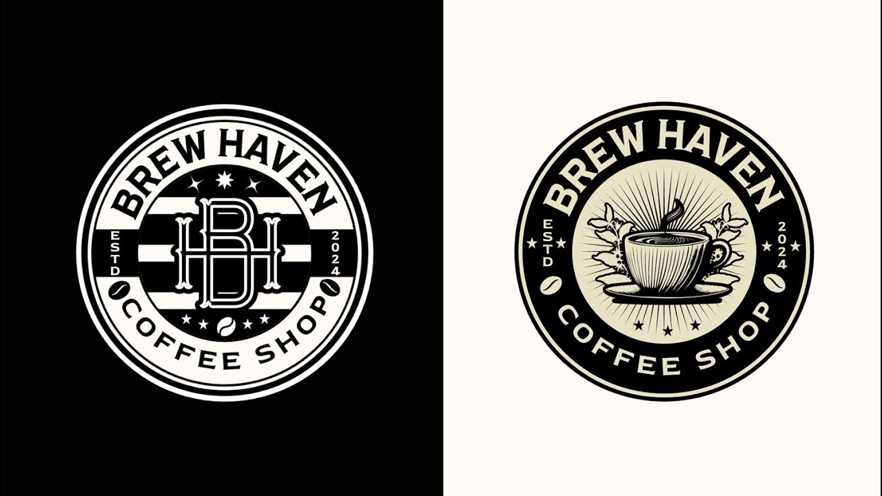 Badge Logo Design | Coffee Brand Logo | KIttl Editor Tutorial
