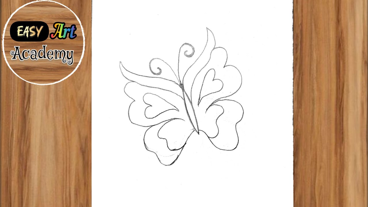 Easy butterfly drawing step by step 