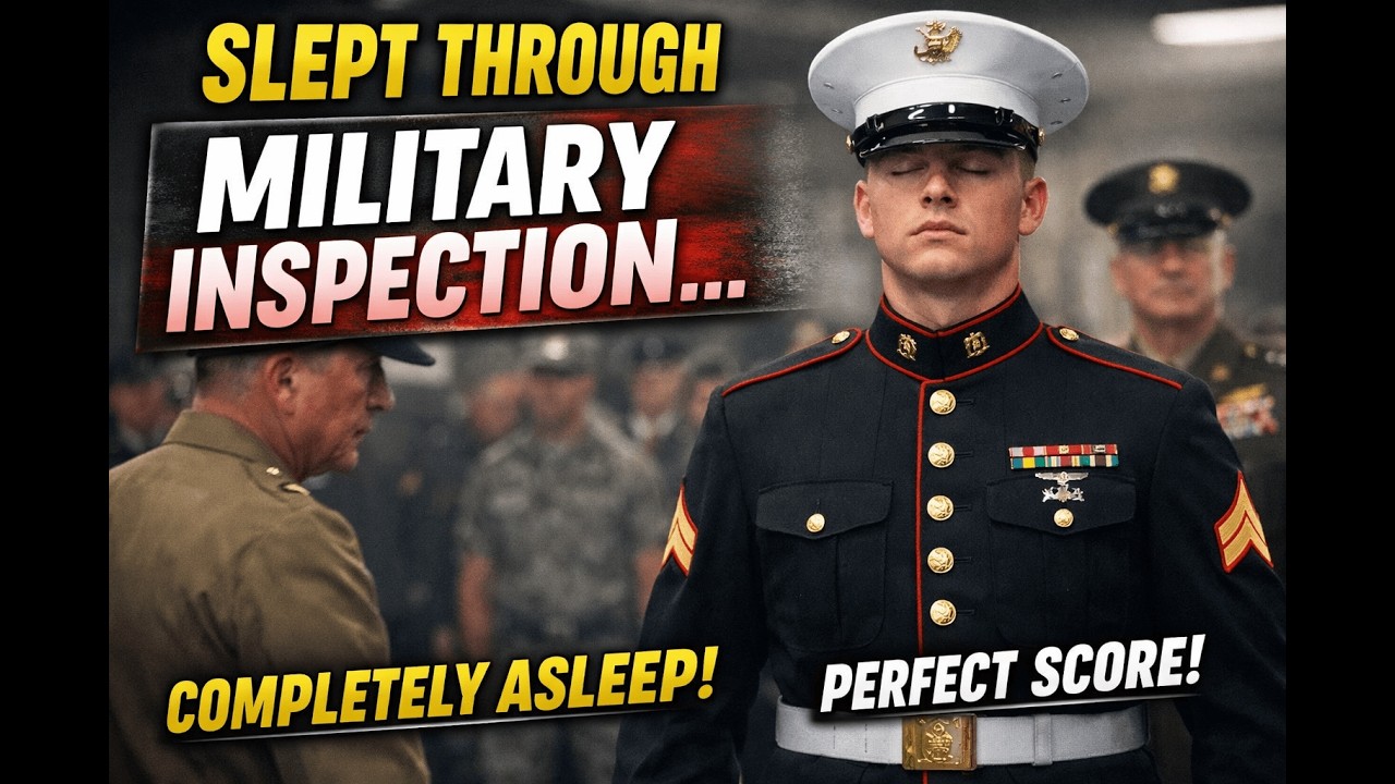 How did someone pass military inspection while sleeping?