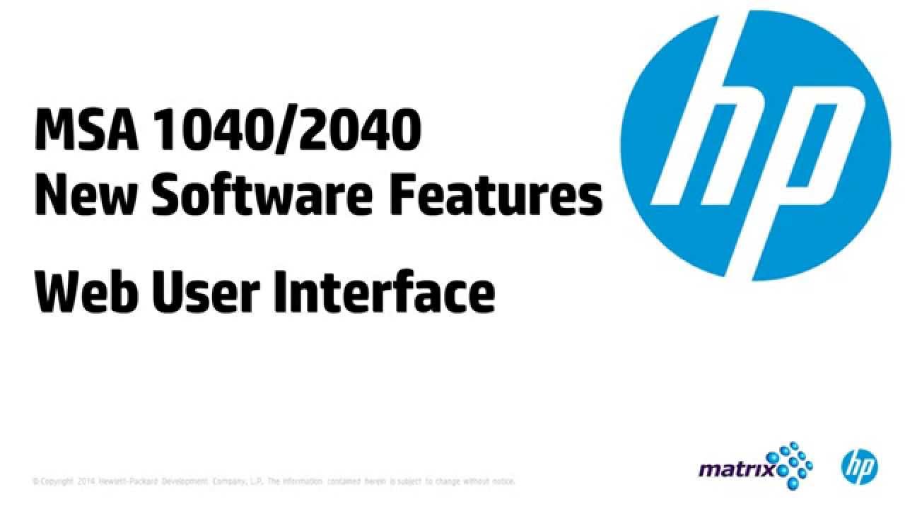 MSA 2040 Web User Interface