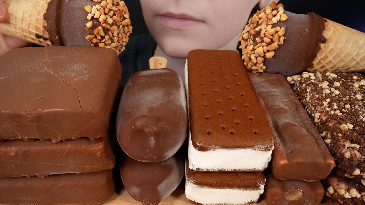 ASMR Chocolate Ice Cream *Magnum, Klondike, Snickers, Milky Way, Drumstick Cone Sandwich 먹방
