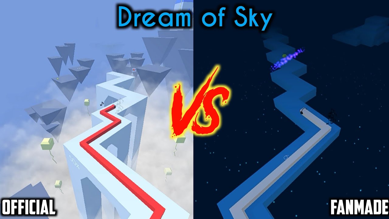 Dancing Line Official vs Fanmade - Dream of Sky