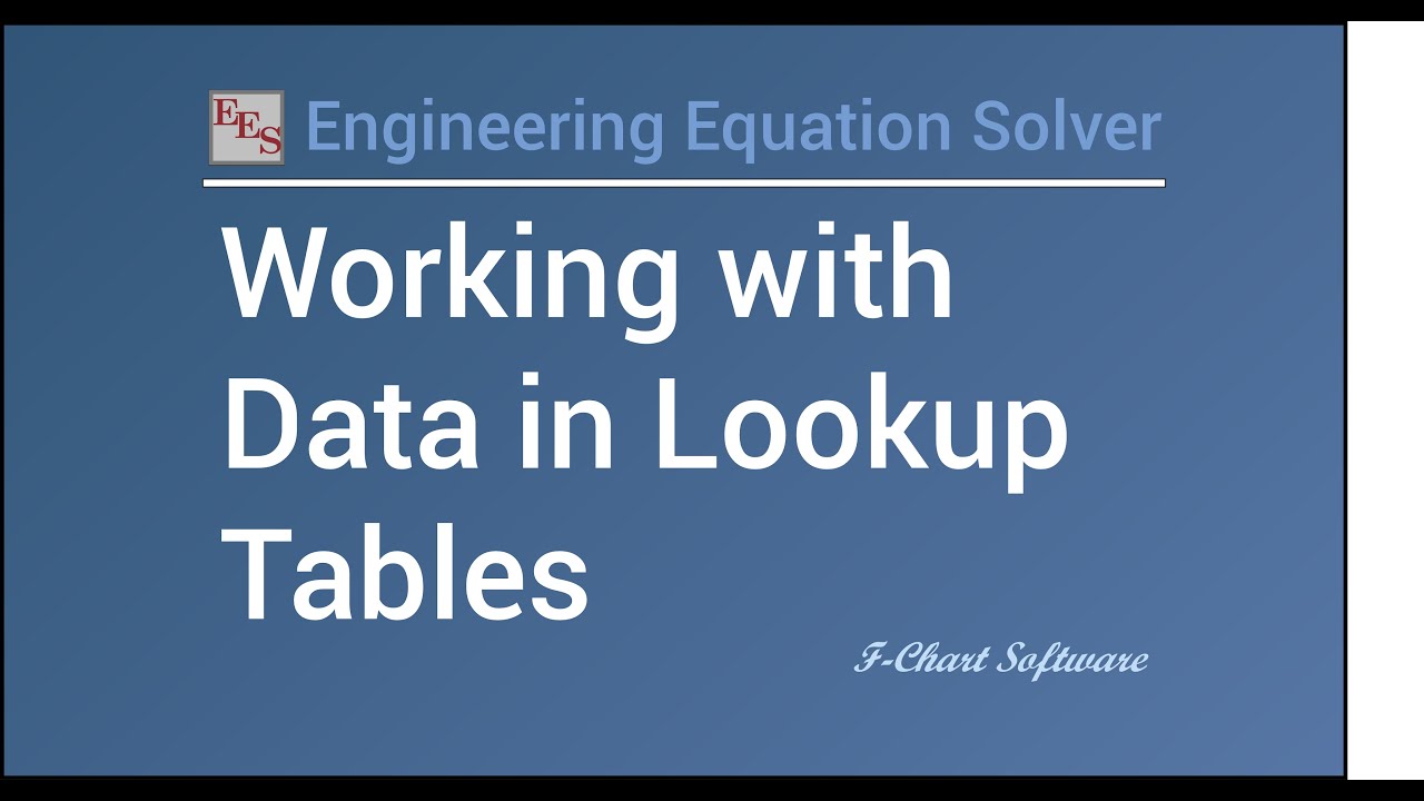Working with Data in Lookup Tables