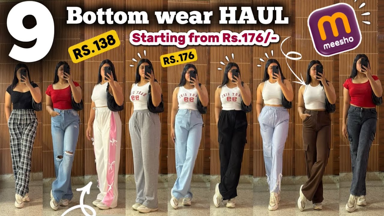 ₹138 mein Trendy Jeans from Meesho😱😍HUGE MEESHO BOTTOM WEAR HAUL🔥 Try-on haul || Honest Review ||