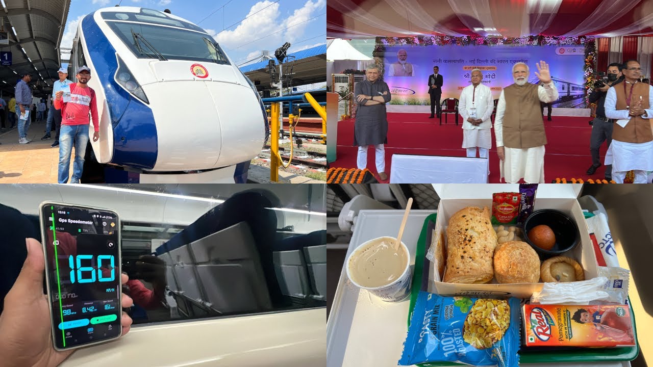 Rani Kamalapati Bhopal To New Delhi : Full Journey : High Speed 160 kmph 11th Vande Bharat Express