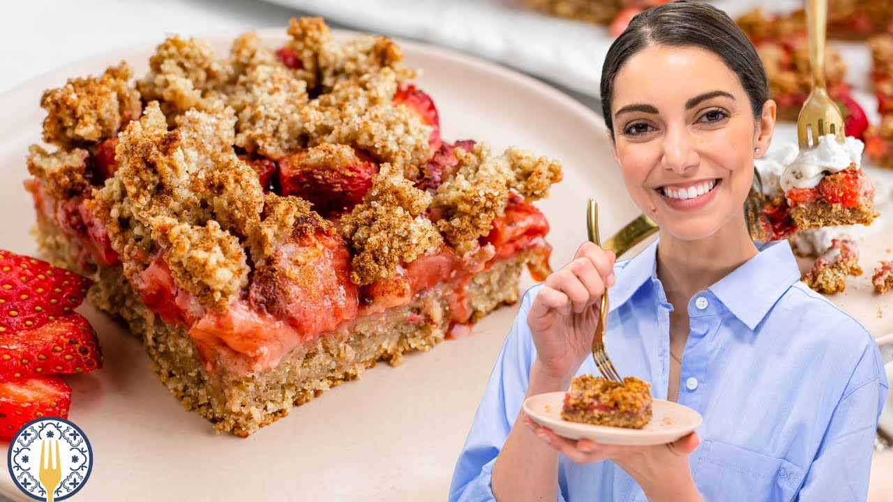 Simple Vegan Strawberry Oatmeal Bars 🍓 Gluten-Free