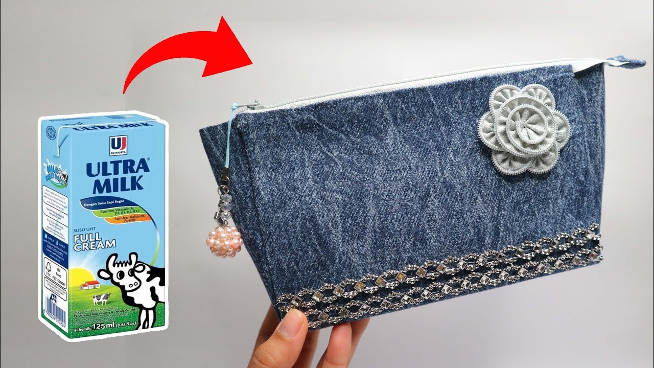 Ide Kreatif Dari Kotak Susu Bekas jadi Dompet yang sangat Cantik ! Ultra milk