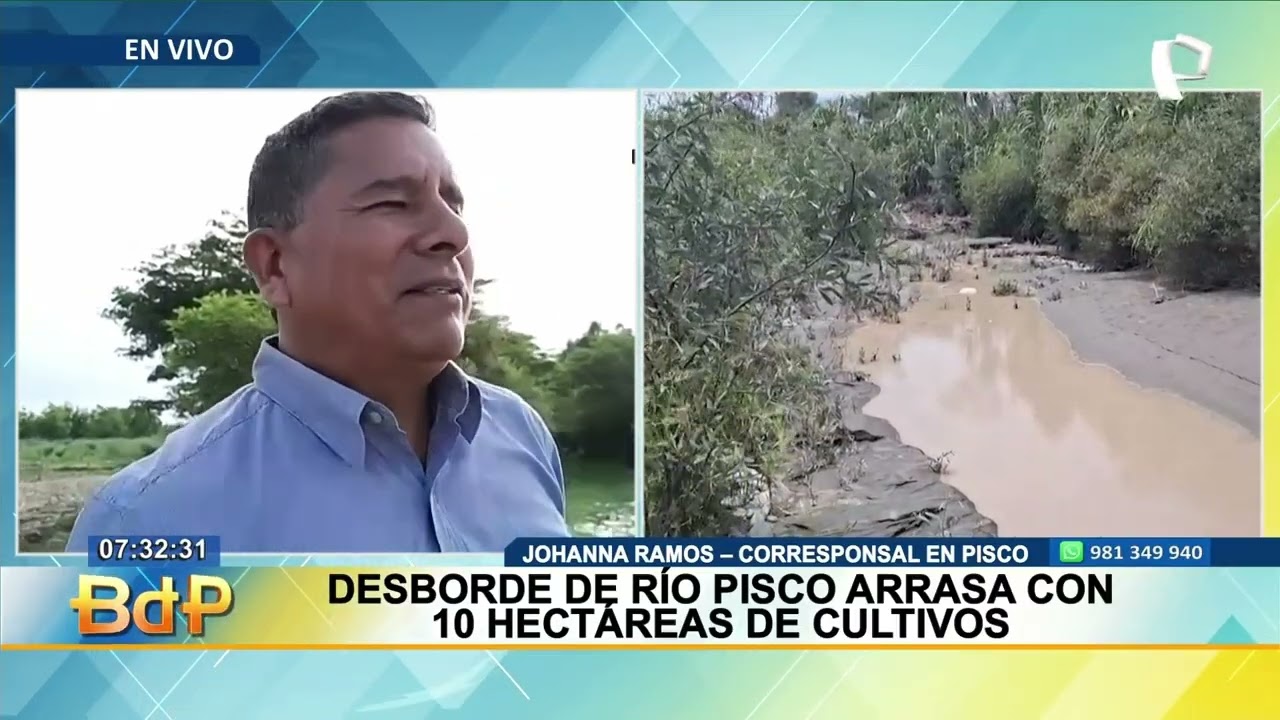 Alerta en Pisco: desborde de río podría arrasar con hasta 800 hectáreas de cultivo