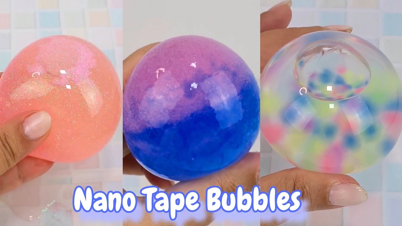 DIY Orbeez Squishy 🟠🔵🟣🟢🟡 Squishy with Nano Tape Series! ✨️Part1✨️DIY 이모티콘 나노 테이프 스퀴시