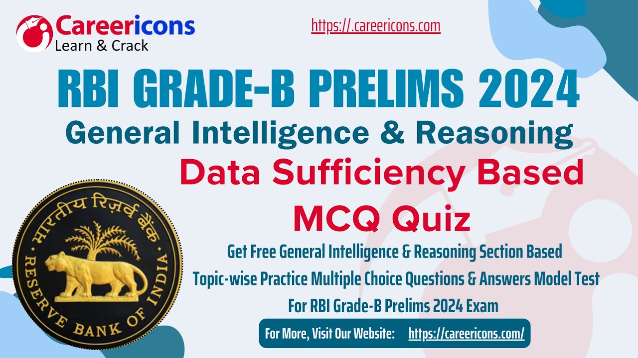 Free Top Data Sufficiency Reasoning MCQ RBI Grade B Prelims 2024 Exam #rbi #rbigradeb #rbigradeb2024