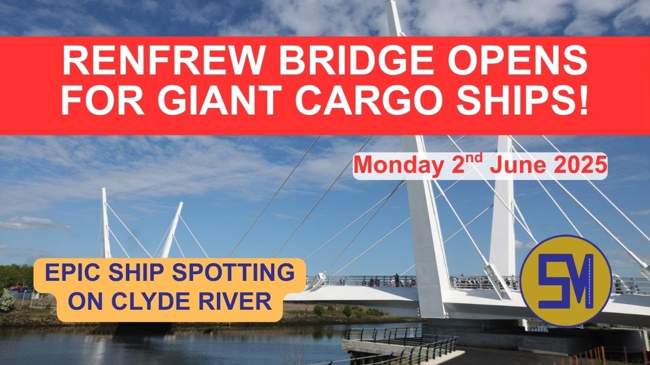 Renfrew Bridge Opens for Giant Cargo Ships!