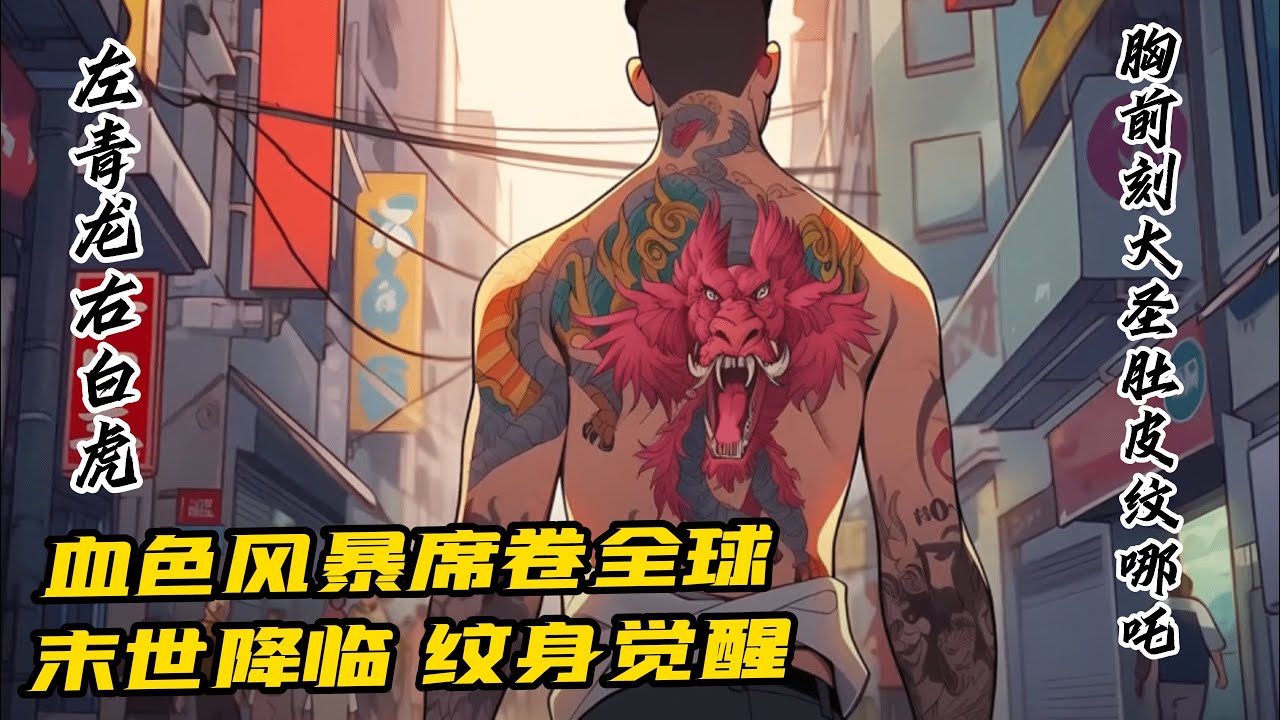 完結《末世紋身覺醒：我全身紋滿兇神！》1-83 左肩青龍右臂白虎，胸前刻大聖肚皮紋哪咤，左腿麒麟踏祥雲，右腿鳳凰百難消。後背更是紋滿腥沌、饕餮、究奇、禱杌，甚至屁股上還有一個魔神盤古