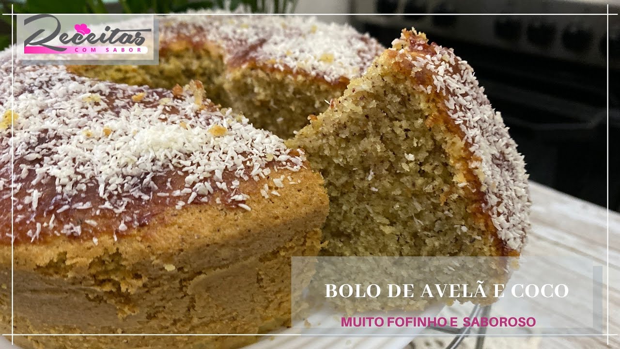 Bolo de avelã e coco
