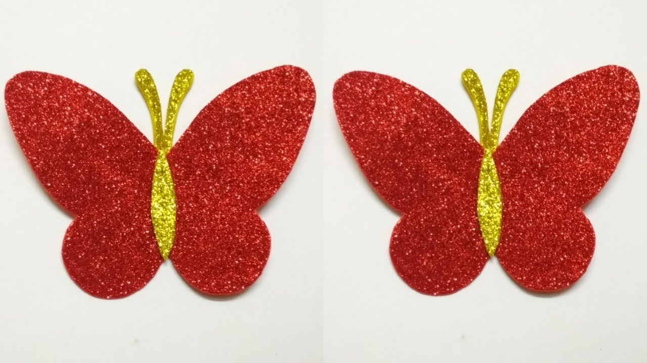 How To Make Butterfly With Glitter Foam sheet | Butterfly Making With Paper | DIY 🦋