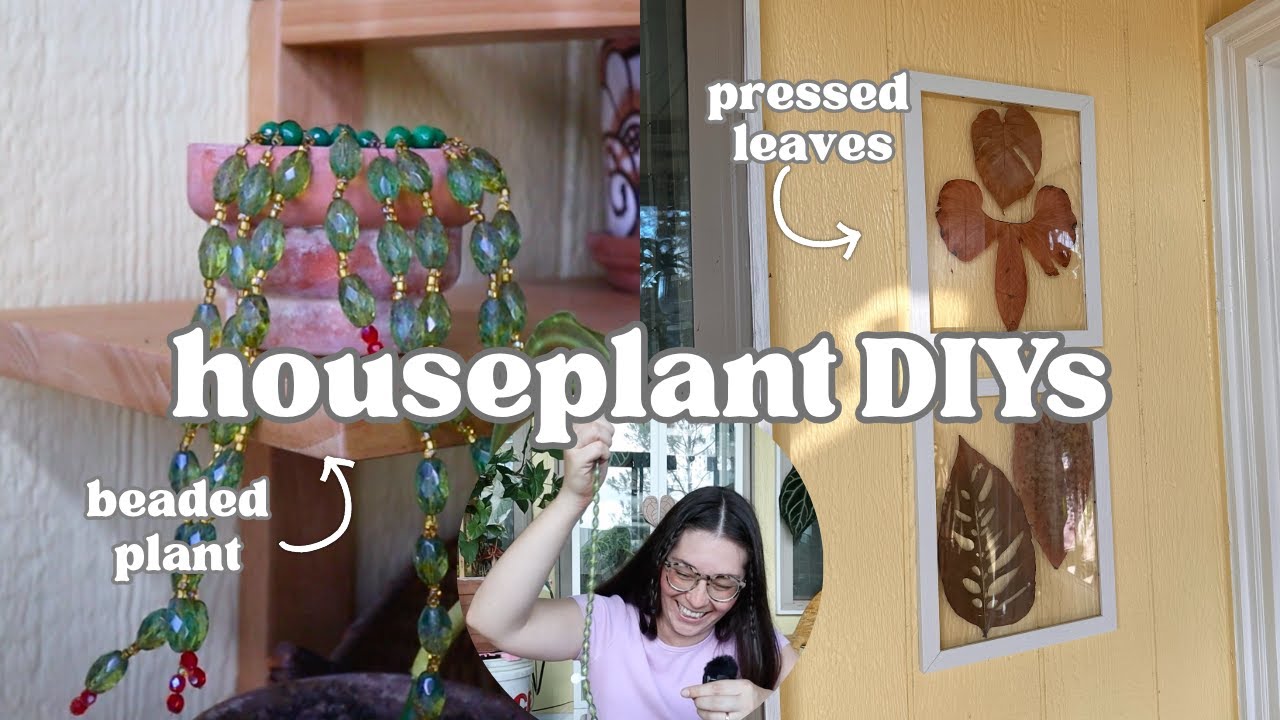 houseplant DIYS 🪴 | beaded plant, & framing pressed leaves