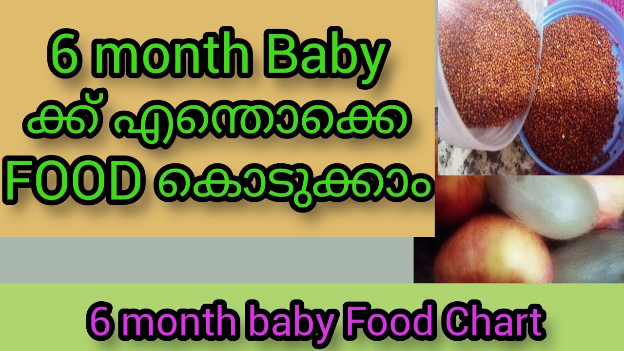 6 month baby complete FOOD CHART/malayalam