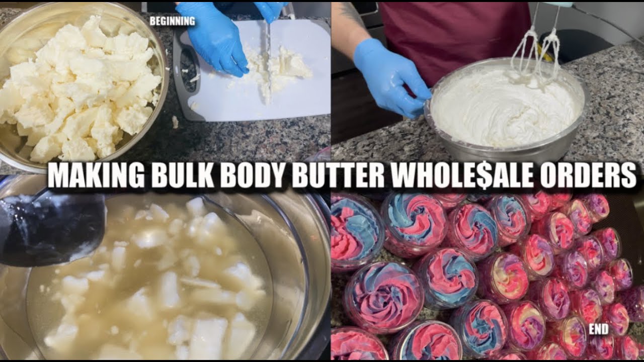 MAKING BULK BODY BUTTER WHOLE$ALE ORDERS *super satisfying*
