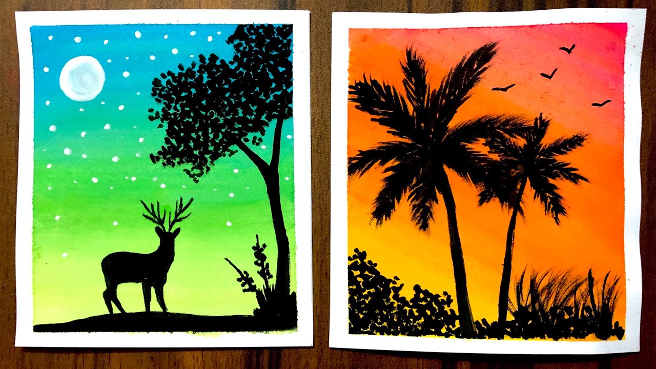3 Simple Painting Ideas for Beginners | Poster Colour Paintings | Easy Painting Ideas