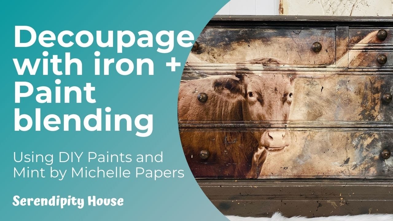 Texas Longhorn Dresser: Decoupage & Paint Blending with DIY Paint and Mint by Michelle Papers