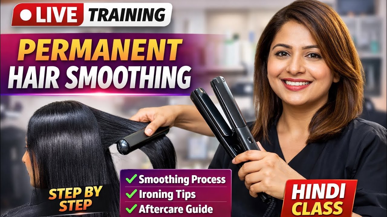 🔴 Permanent Hair Smoothing Step by Step | Live Demo | Beautician Course