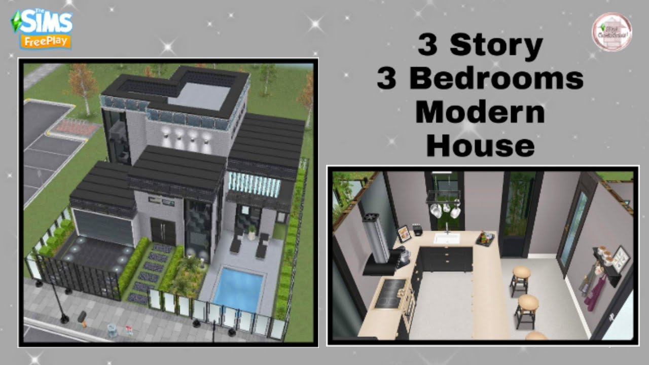 3 Story 3 Bedrooms Modern House Tour and Live Build 🛠️ | The Sims Freeplay