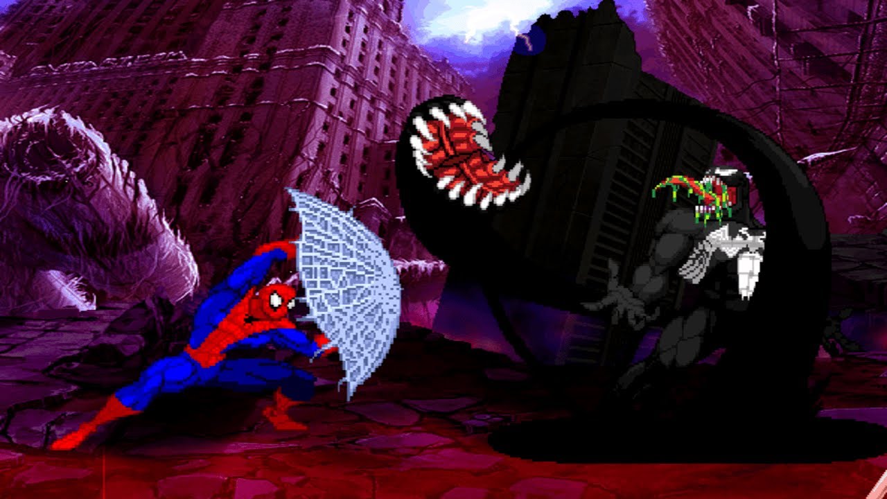 Spiderman vs Venom. Marvel MUGEN Battle
