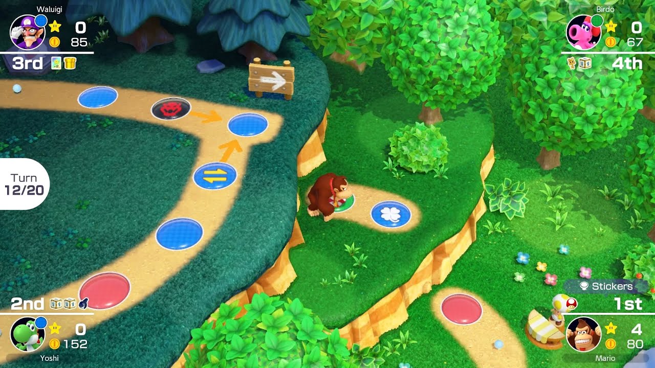 Mario Party Superstars #890 Woody Woods Donkey Kong vs Birdo vs Yoshi vs Waluigi